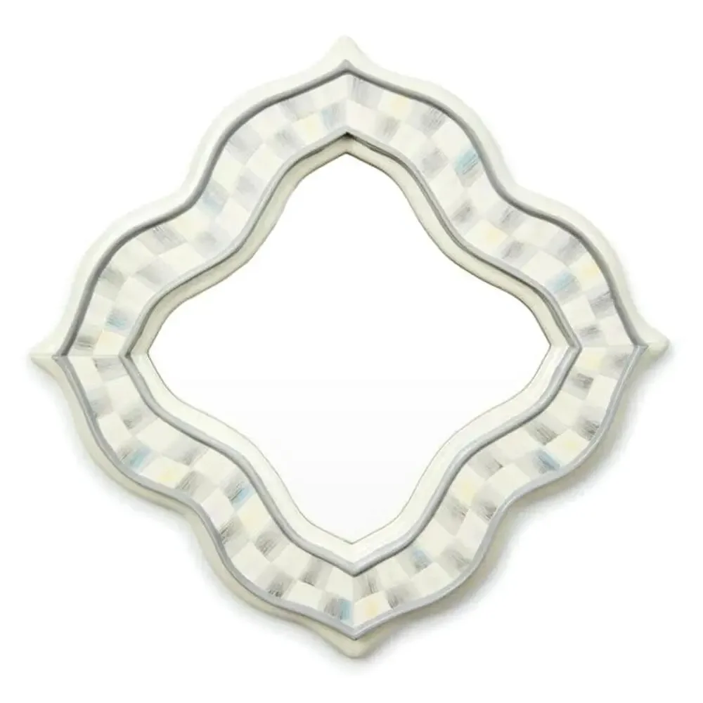 Brand New Mackenzie-Childs Sterling Quatriflower Small Wall Mirror
